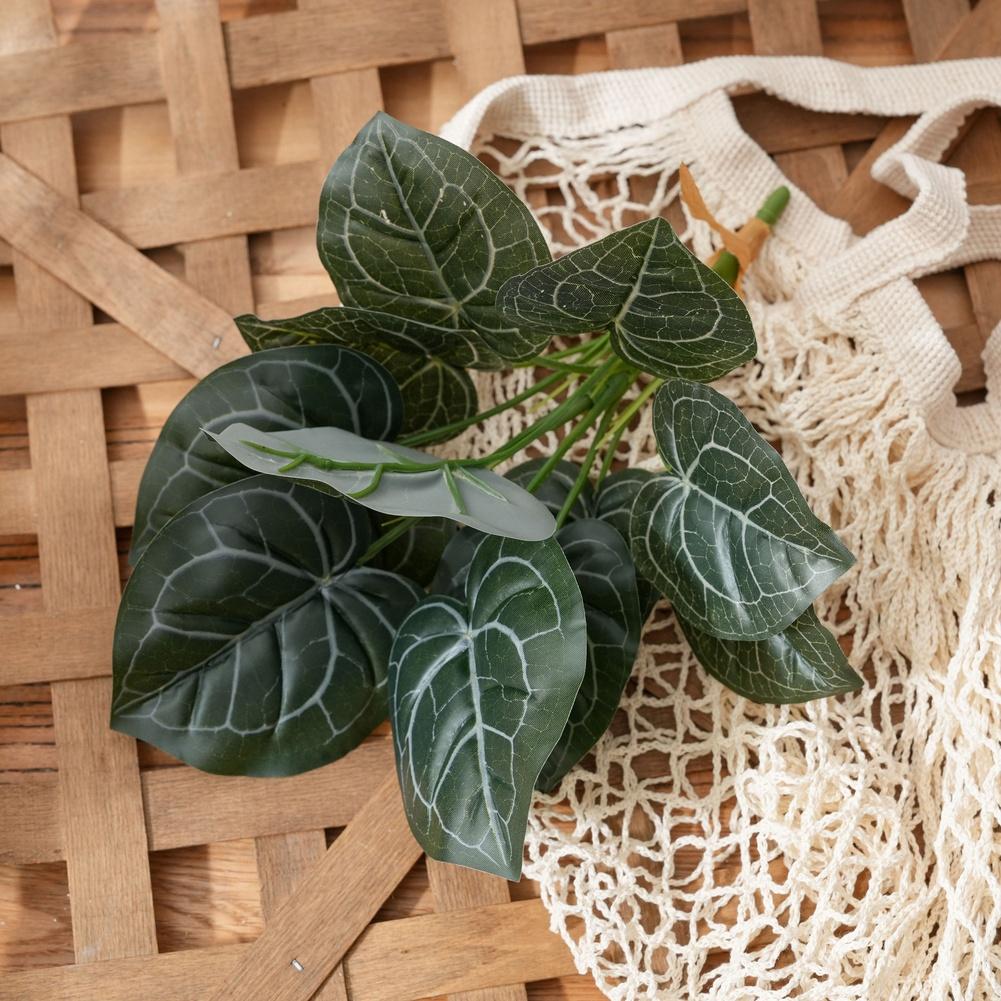 28CM Artificial Green Plant with Realistic Detail for Home and Wedding Decoration Made from Cloth and Soft PVC Materials