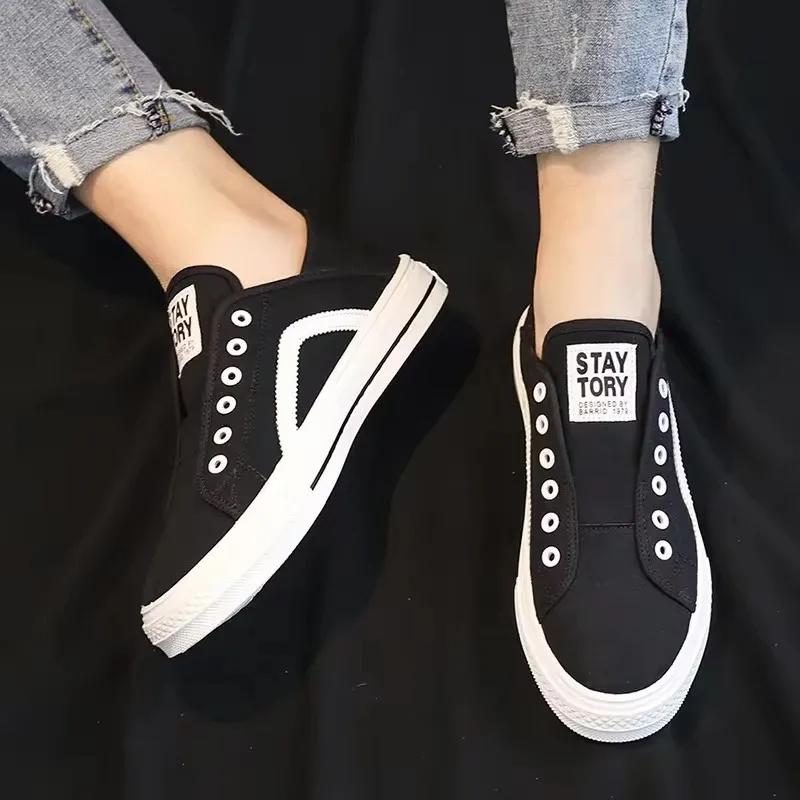 Summer Canvas Shoes for Men Slip-on Male Loafers Comfortable Breathable Male Vulcanized Shoes 2025 Men Canvas Shoes Scarpe Uomo