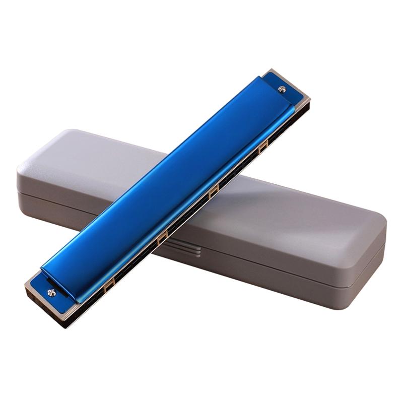 24-Hole Professional Harmonica for Beginner, Diatonic Double Tremolo Harmonica Fit for Adults Music Student Teacher Gift