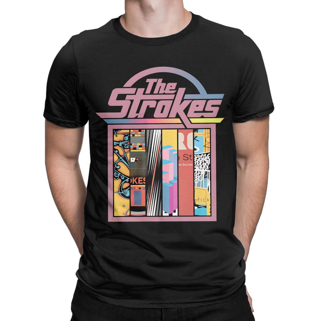 The Strokes Band 100 Cotton T Shirt For Men Summer  Aesthetic T Shirts O Neck Leisure Tees Oversized Print Tops