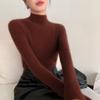 Women's Angora Red Slim-Fit Cashmere Sweater: New Autumn/Winter Style, Thickened Half-High Collar.