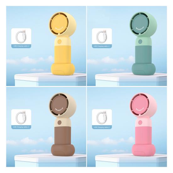 Small Handheld Fan Quiet 3 Speed Adjustable USB Rechargeable Summer Cooling Fan Portable Travel Mini Personal Fan Phone Holder