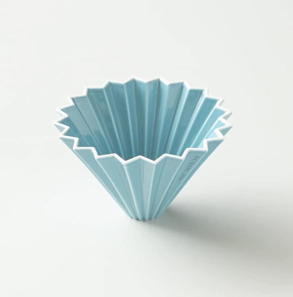 ORIGAMI Origami Dripper, Medium, Turquoise, for 2-4 People, Includes Box and Engraved Label. Holder Sold Separately. (Turquoise) 39.7