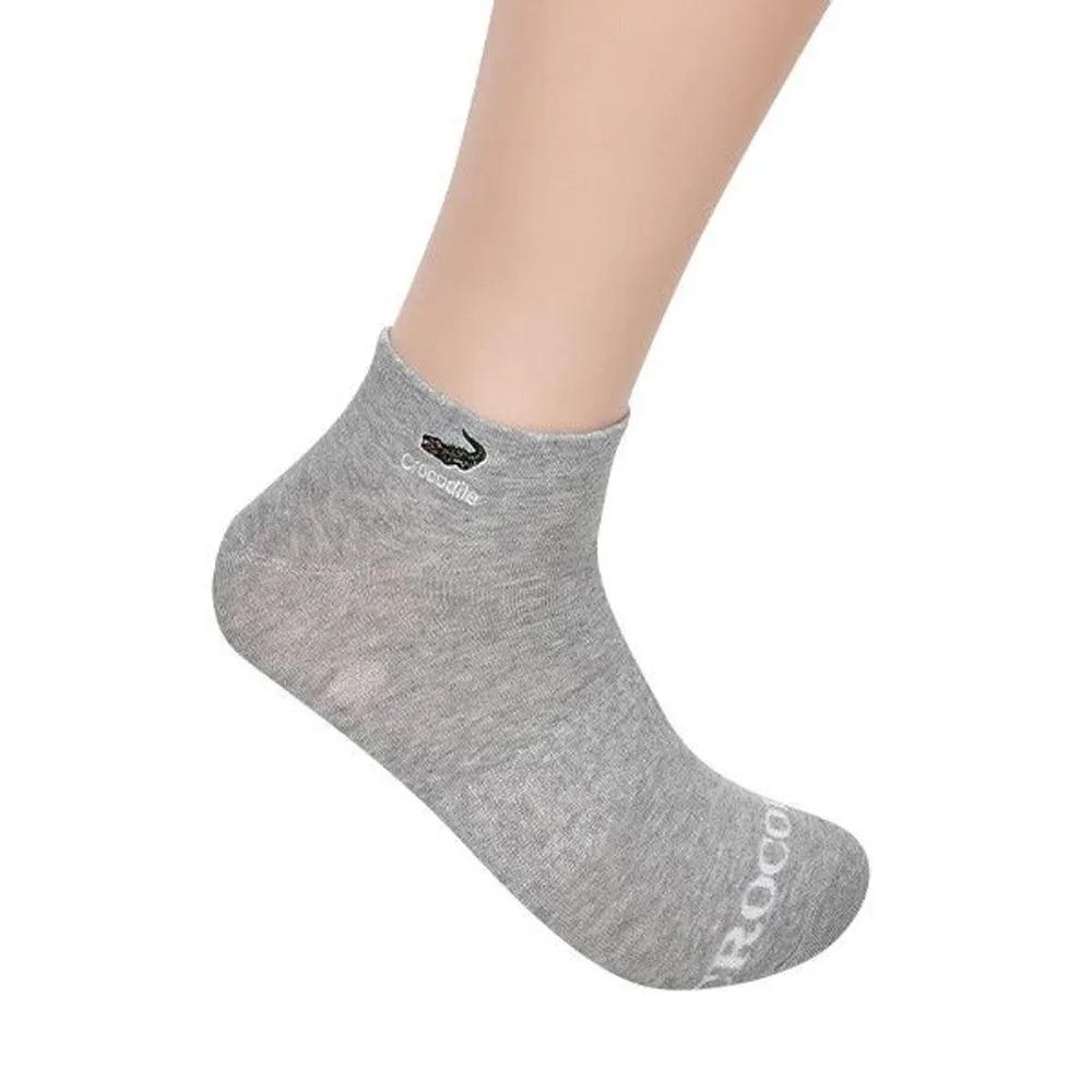 Daily Crocodile Embroidered Standard Sneakers Men s  Women s Socks 0046ry Black 5-piece set