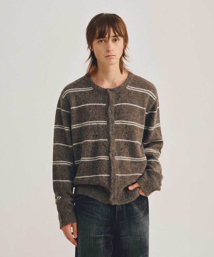 Lmood Theo Striped Mohair Wool Cardigan (3 Colors)