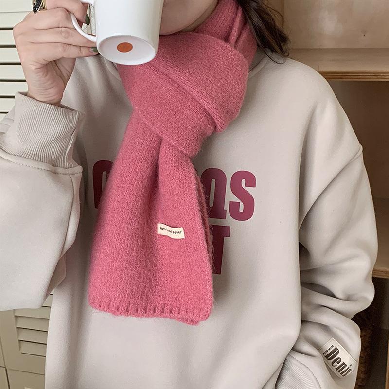 Winter Thicken Warm Scarf Long Shawl Wool Scarves Warm Scarf Solid Color Korean Style Scarves Winter Cashmere Scarves Student 150 20cm