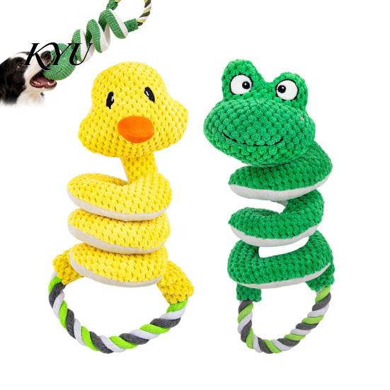 Tough Plush Toys for Pets Crinkle Dog Toy, Tug of War Interactive Toy with Stuffed Animal Chew Rope Loop, Medium Large Dogs Engagement