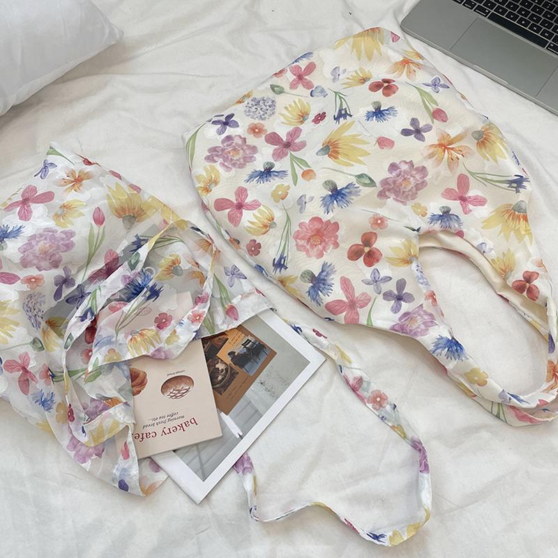 Květinová krajka Dámská taška přes rameno Jaro Léto Velkokapacitní kabelka Úložná taška Ležérní nákupní taška Tote Bags