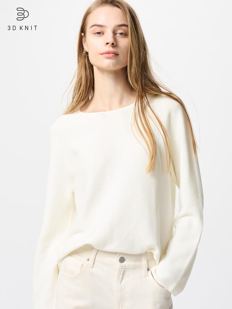 Uniqlo 3d Knit Cotton Crewneck Sweater  Long Sleeve 