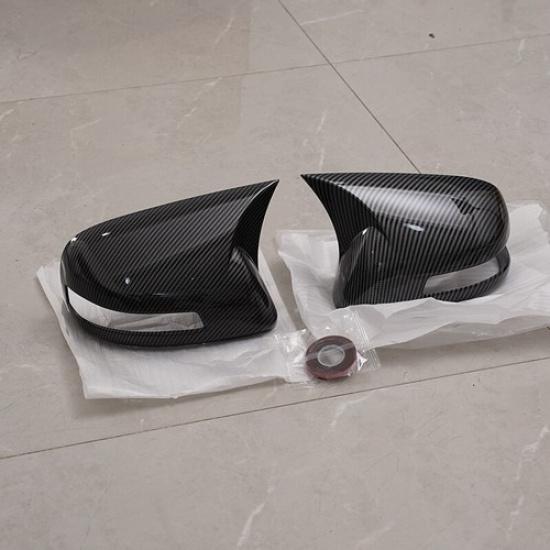 Carbon Fiber Ox Horn Rear View Mirror Cover Trim 2pcs For Honda Civic 2012-2015