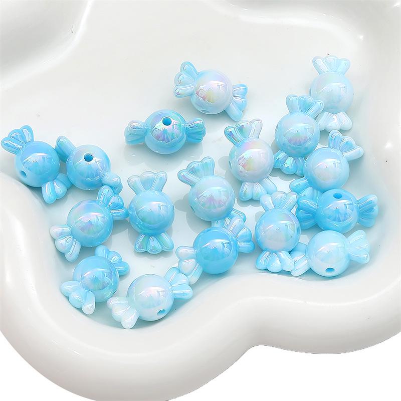 Gradient Plated Acrylic Beads for DIY Candy Bracelets, Necklaces, and Hand Chains.