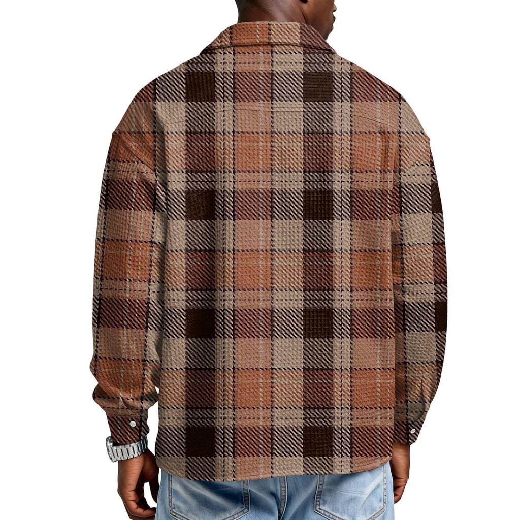 Chemise Décontractée à Boutons et Manches Longues pour Homme avec Poche
