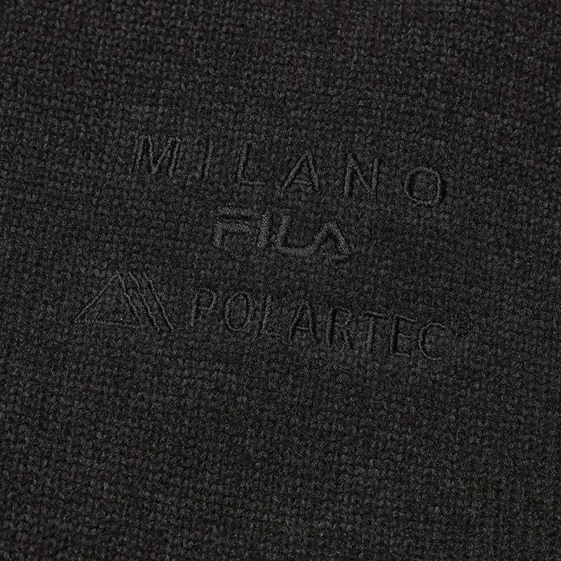 Fila Milano Series Warm Fashion Simple Classic Casual Sports Comfortable Versatile Knitted Loose Hooded Jacket Men Jackets Black F11M615503FBK