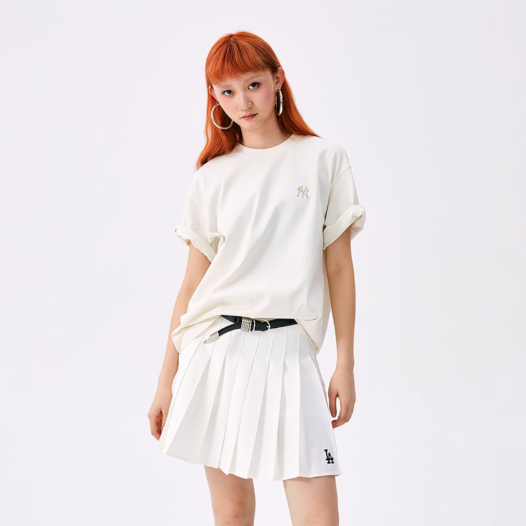 New MLB New York Yankees Basic Collection SS25 T Shirt Unisex Ivory 3ATSB0253-50CRS