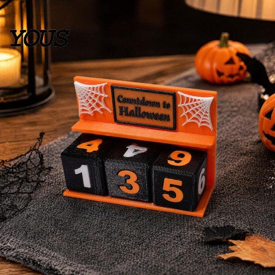 Halloween Decor Countdown Calendar Block, 3D Printed Advent Calendar, Spooky Daily Mantel Count Down to Table for Mantel, Tiered Tray Home Decoration