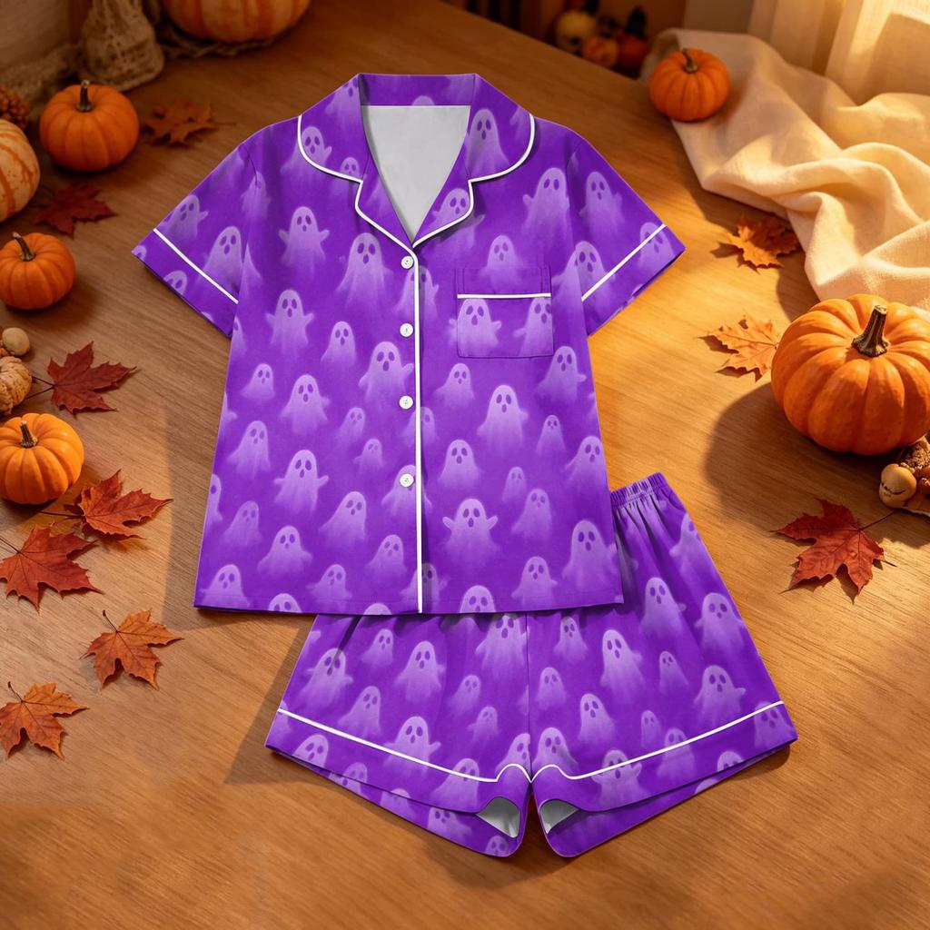 Women's Halloween Print Pajama Set Two Piece Sleepwear