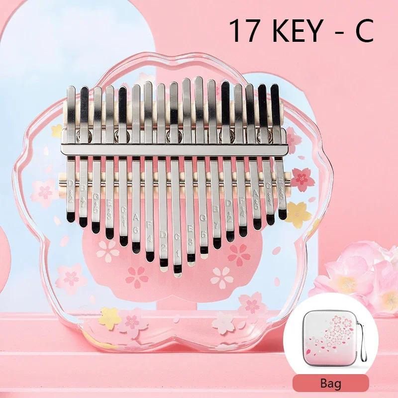 Kalimba 17 Keys With Storage Box Flatboard Crystal Clear Thumb Piano Professional Kalimbas Acrylic Musical Instrument Mbira