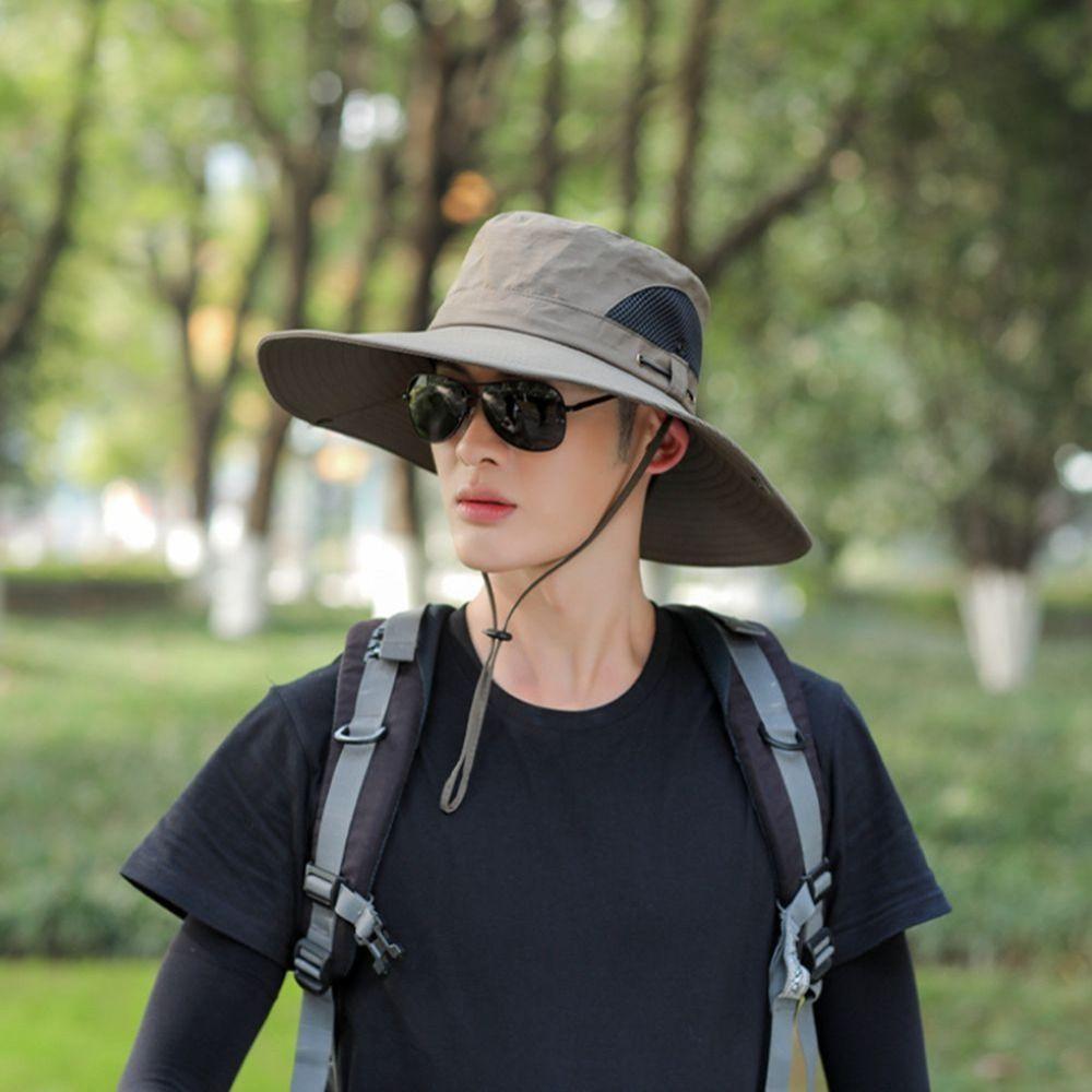 Polyester Fisherman Hat Breathable Fishing Hat Female Large Brim Sun Hat  Outdoor
