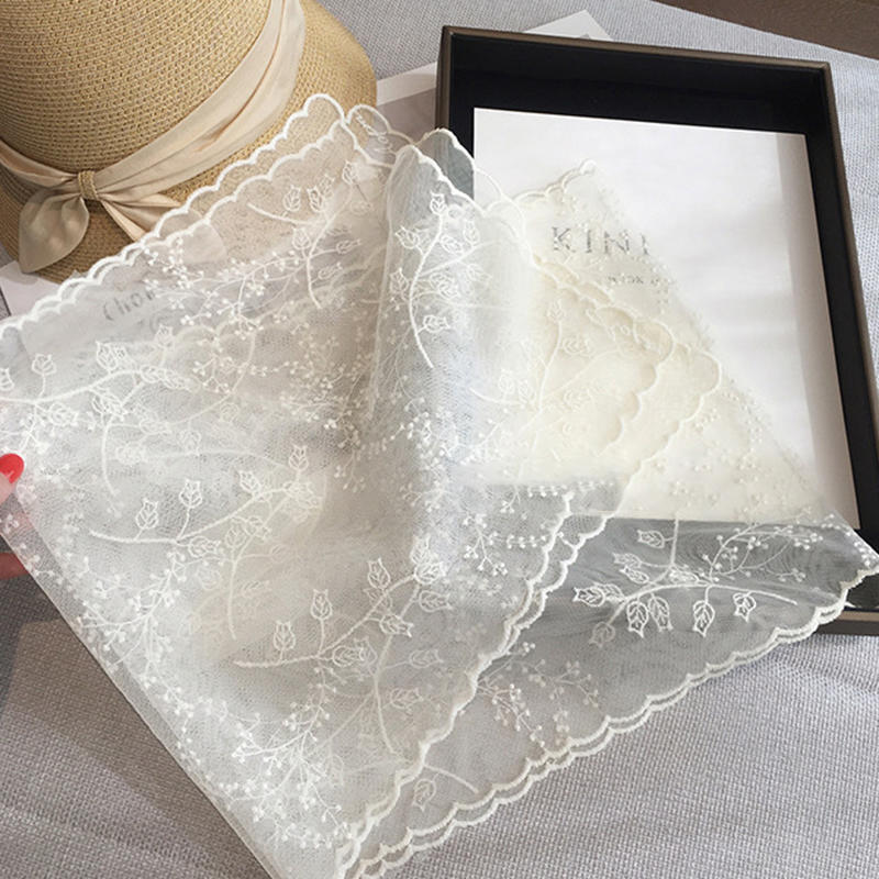 Flower Scarves Exquisite Embroidery In Spring And Summer Lace Scarves Long Scarves Waistbands Scarves