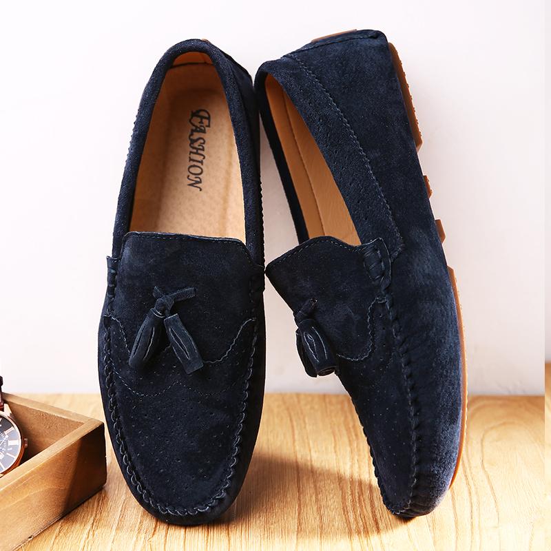 Fashion Elegantes Style Mens Shoes Casual Spring Summer Men Loafers Tassel Leather Moccasins Men Comfy Breathable Slip On Boat Shoes