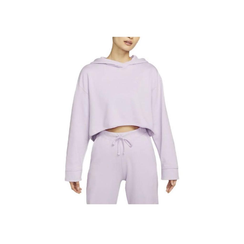 Nike Yoga Luxe Solid Short Cropped Long-Sleeve Hoodie Women Tops Dusty-Pink DM6982-530