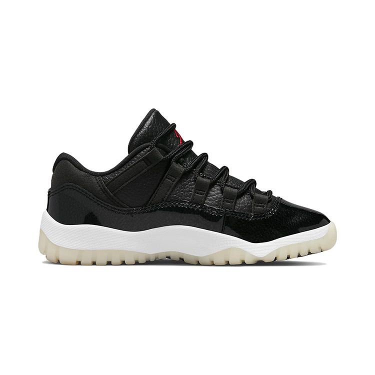 Air Jordan 11 Retro Low PS 72-10 Chaussures de sport pour enfants Noir Blanc Voile 505835-001