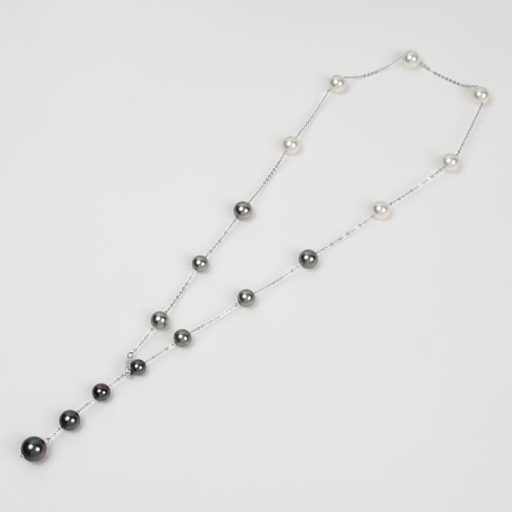 by Yumi Pearl Necklace Yumisienne Large Bead Station Multicolor Popular Ceremonies Simple Stylish Made in Japan [MIONO] [Produced Katsura] Women's