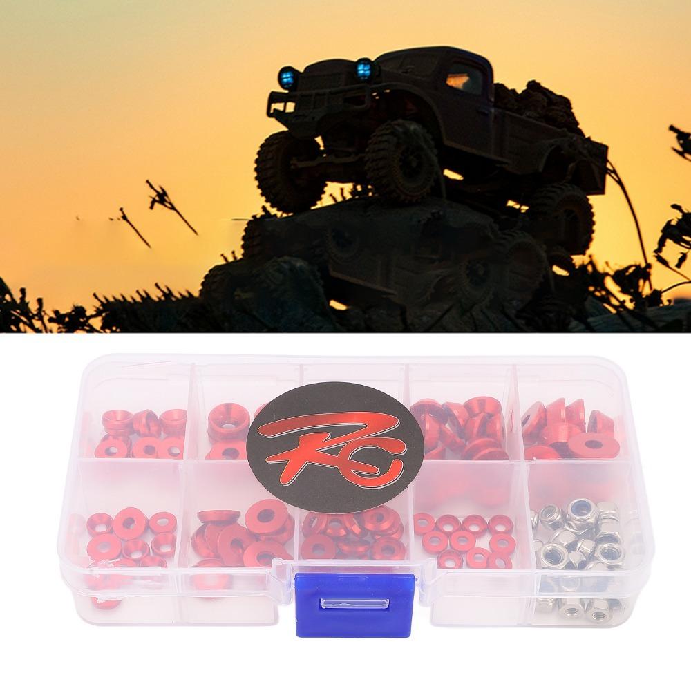 1/10 1/8 Scale RC Screw Washer Kit Aluminum Alloy Round Head Gasket Cup Head Screw  For RC Cars