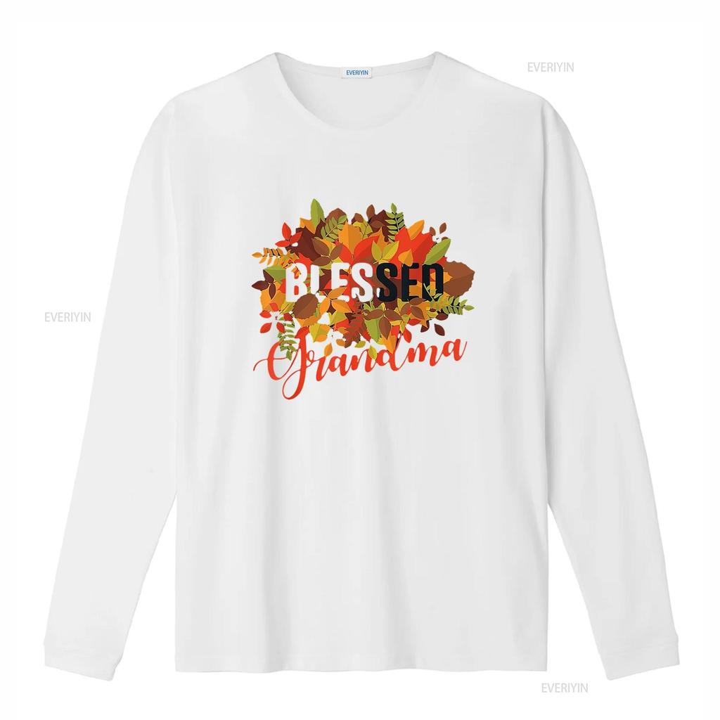 Fall Autumn for Women Blessed Grandma Design with Saying T Shirt Black vintage Washed Stretched homme Unisex Stylish