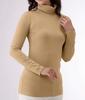 Little Island Warm Innerwear Women's High-Neck, High-Tension Fleece-Lined (Long Sleeves/Stretch) (3L/Beige)