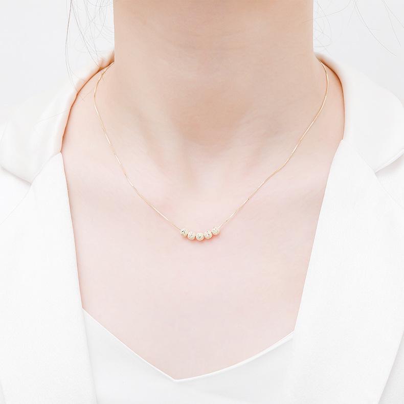 Shining Five Blessings Sterling Silver Choker Necklace - Versatile High-End Women's Clavicle Chain
