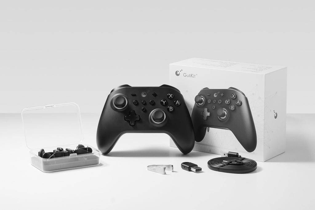 GuliKit KK3 MAX Wireless Compatible with Features Hall Effect Sensor Rear Paddle and Digital Controller, Black, PC/Switch/Android/iOS, Sticks, 6-Axis