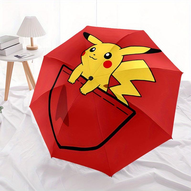 1pc Pocket Pikachu Automatic Open/Close Umbrella, Portable 3-Fold Compact Umbrella for Men & Women, Perfect Gift for Birthday128