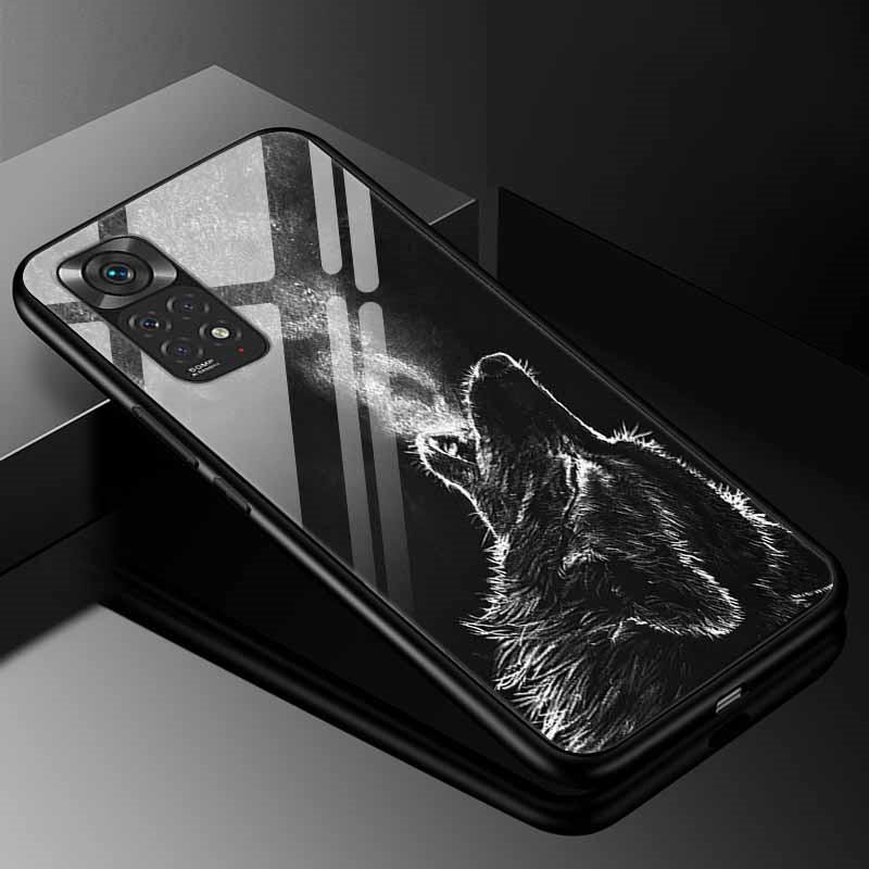 For Xiaomi Redmi Note 11s Case Tempered Glass Fashion Cover for Redmi Note 11 Pro 5G Global Note11 Case, 9s 10s Bumper Note11s