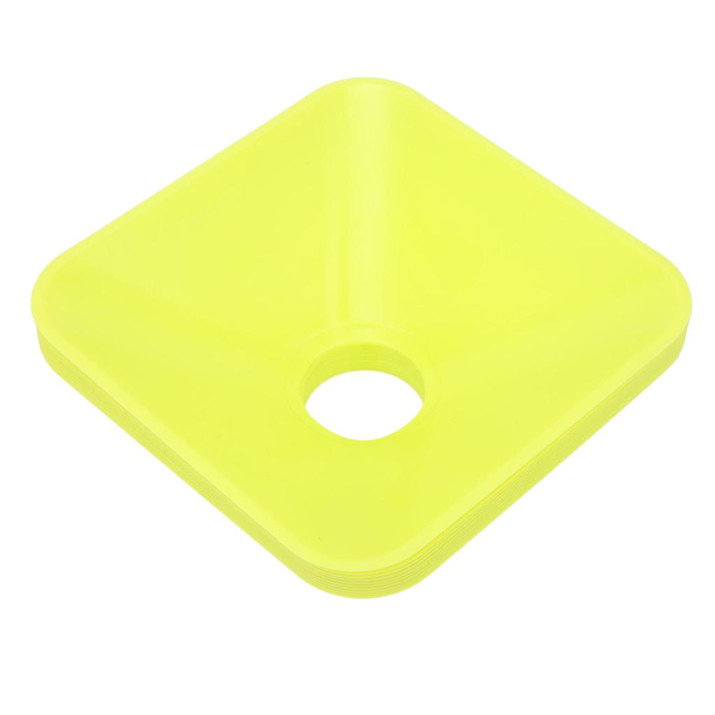 10PCS Training Cones Square Bright Color Stackable Compact Cones Marker for Sports Football Green