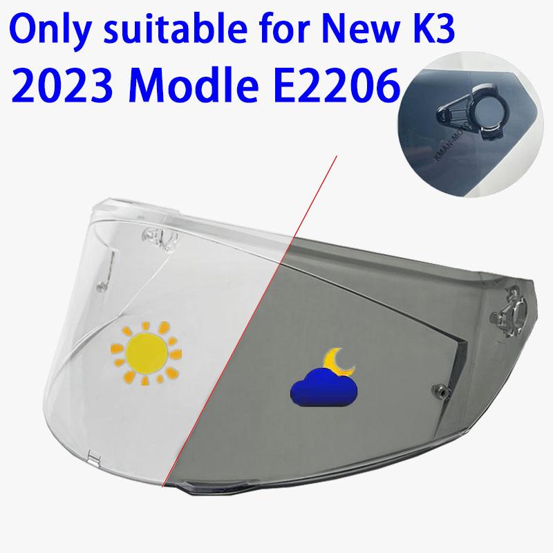 K3 Visor for AGV K3 Shield 2026 New Mold E2206 Photochromic Old K3 High Strength Sunscreen Capacete WindshielHelmet Visor Shield