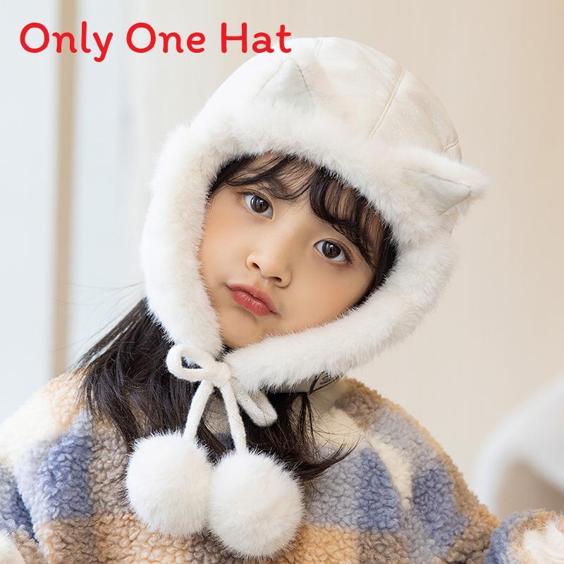 Winter Kids Hat With Fleece Lining And Cartoon Design For Cold Weather Comfort
