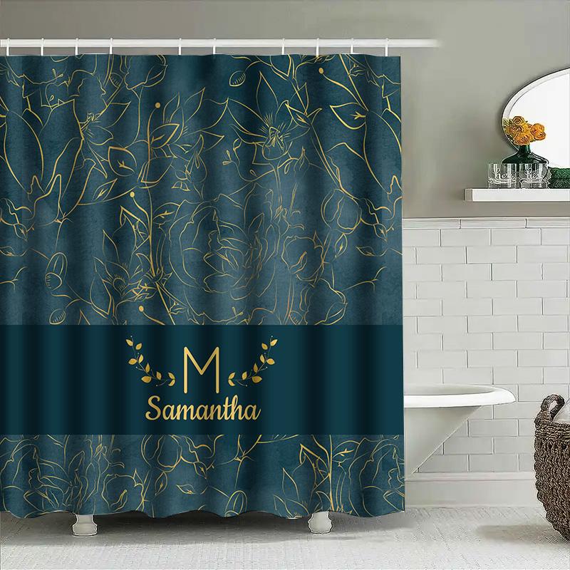 Modern White Shower Curtain With Silhouette Print For Bathroom Decor Easy Installation For Kids, Adults Pets Friendly Home Decor
