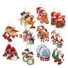 Wood Christmas Wooden Hanging Decorations Red Christmas Party Supplies Christmas Tree Decoration Home Decor Gift Xmas Pendant