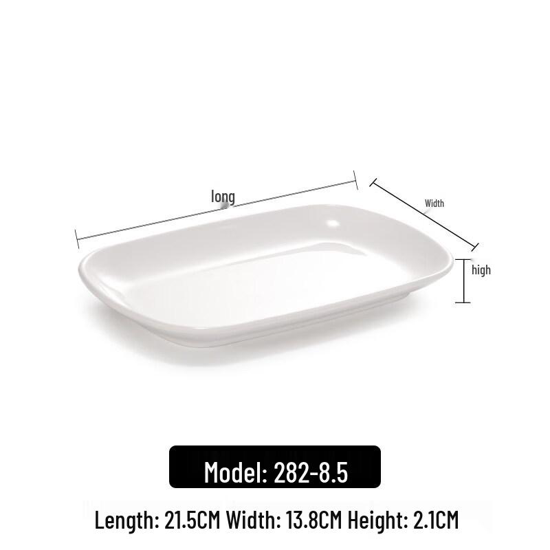 Rectangular Melamine 3-Compartment Dinner Plate