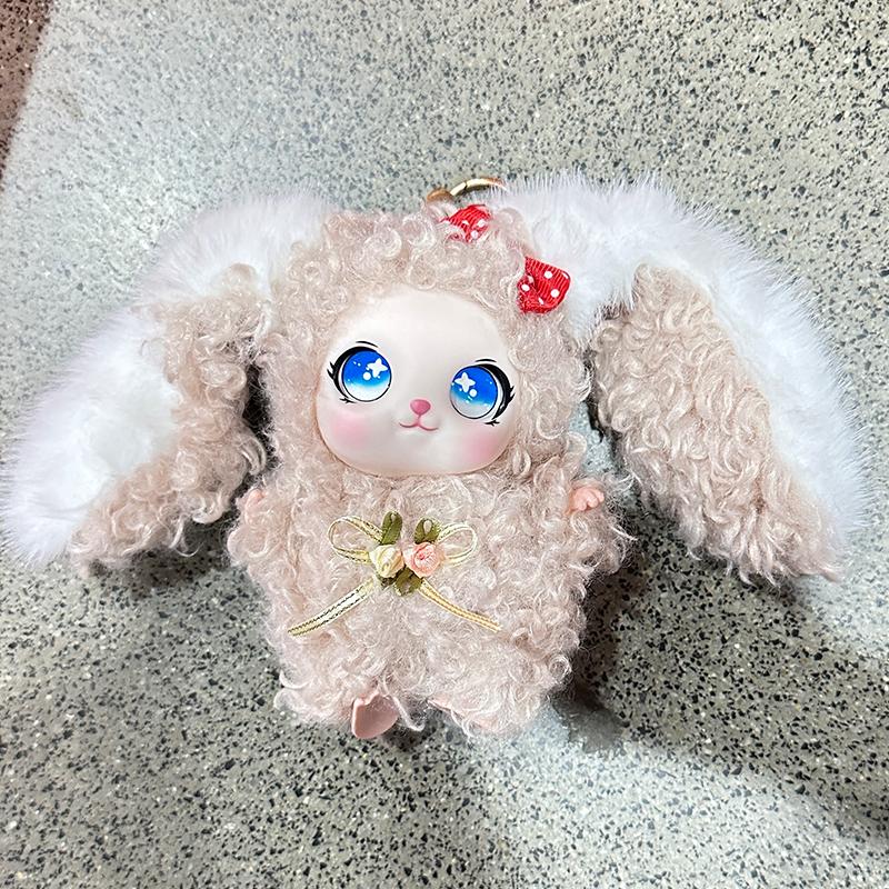 Cute Plush Doll Keychain With Soft Curly Fur And Adorable Big Eyes Perfect For Bag Decor Birthday Gifts For Kids Girls