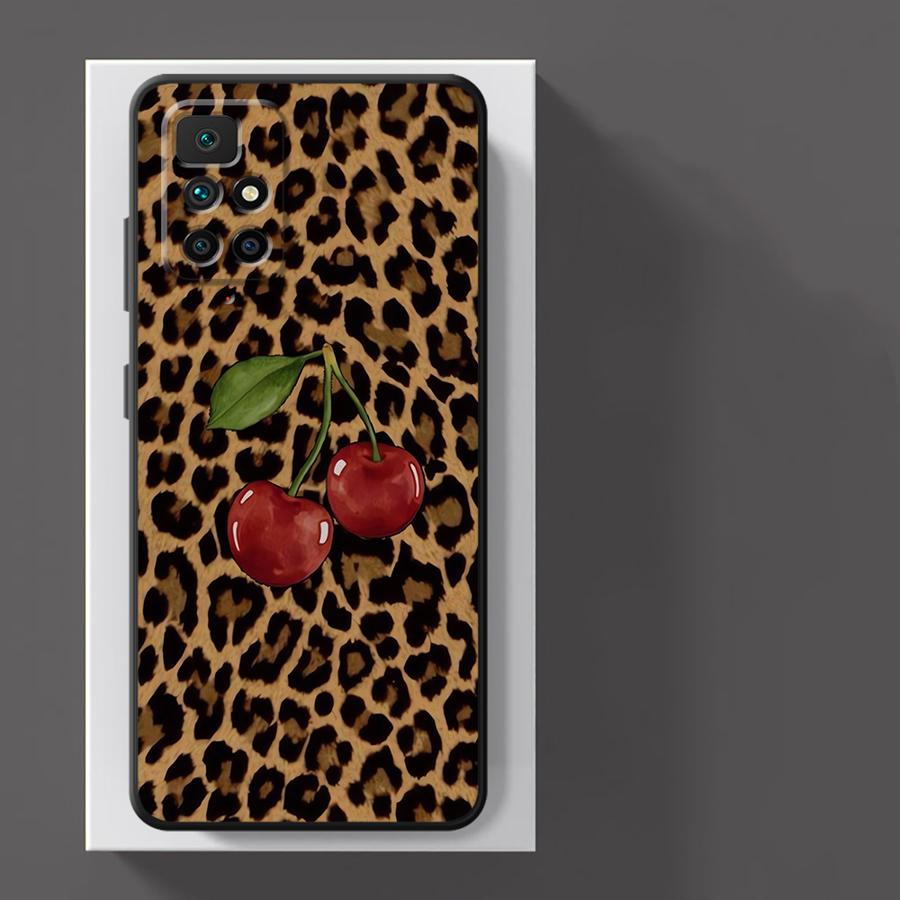 Leopard Cherry Funda Phone Cover Case for Xiaomi Redmi K40 K80 Pro A4 A3 A1 A2 Plus 12C A5 13C 14C 10 9