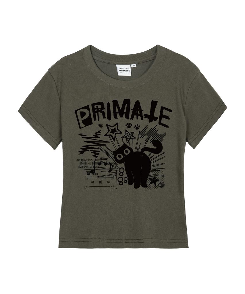 PRIMATE Neko Song Women'S Slim Fit Short Sleeve T-Shirt 5 Colors