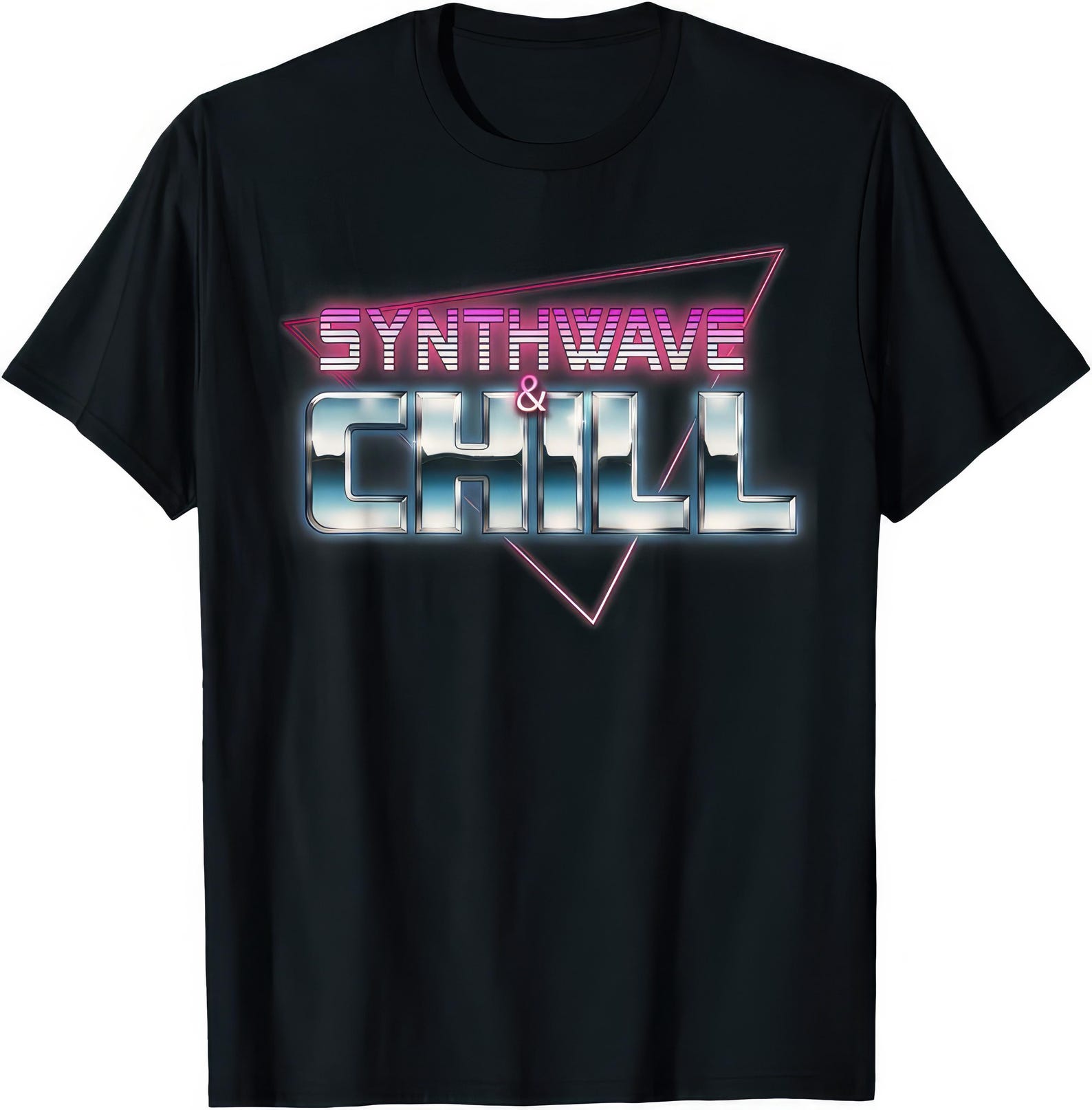 Synthwave Chill T shirt | Retro 80s Vaporwave Aesthetic Tee | Neon Sunset Outrun Style Shirt S