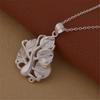Women Wedding Necklace Beautiful Fashion Elegant 925 Stamp Silver Charm Leaf Tree Chain Necklace Jewelry Ln047