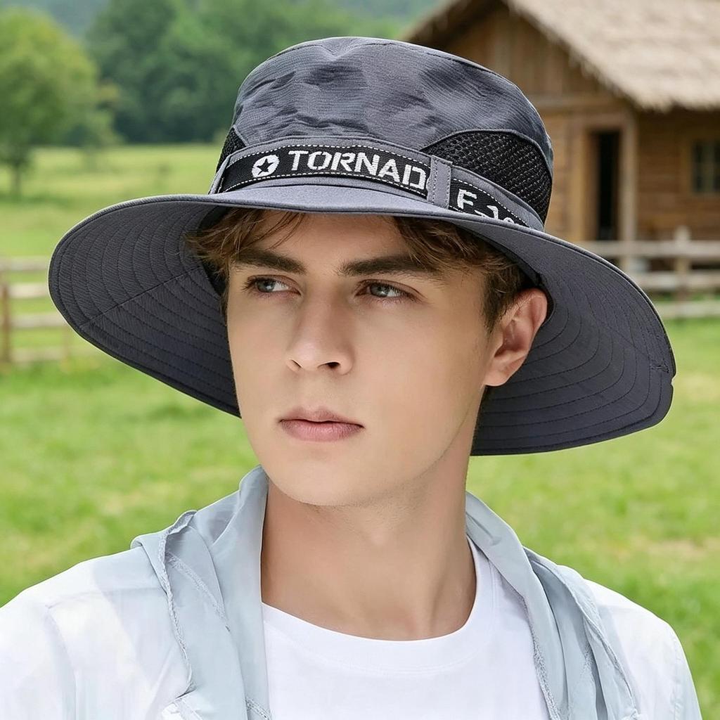 Men's Wide Brim Sun Protection Hat for Summer Outdoor Activities, Fishing, and Mountaineering