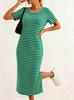 Spring and summer, new European and American, split design women's fashion striped jumpsuit