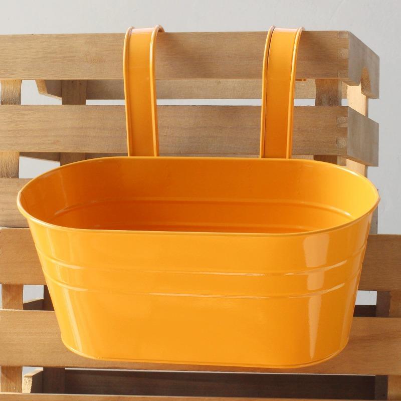 

Красочный подвесной цветочный горшок, съемный двойной крюк, горшок для растений для забора, садовое украшение, подставка для цветов бонсай, домашний декор для балкона оранжевый