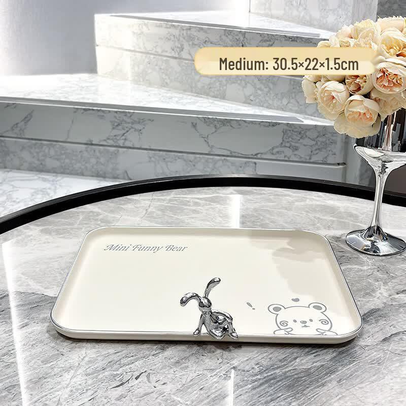 Ins Style Large Rectangular Plastic Serving Tray