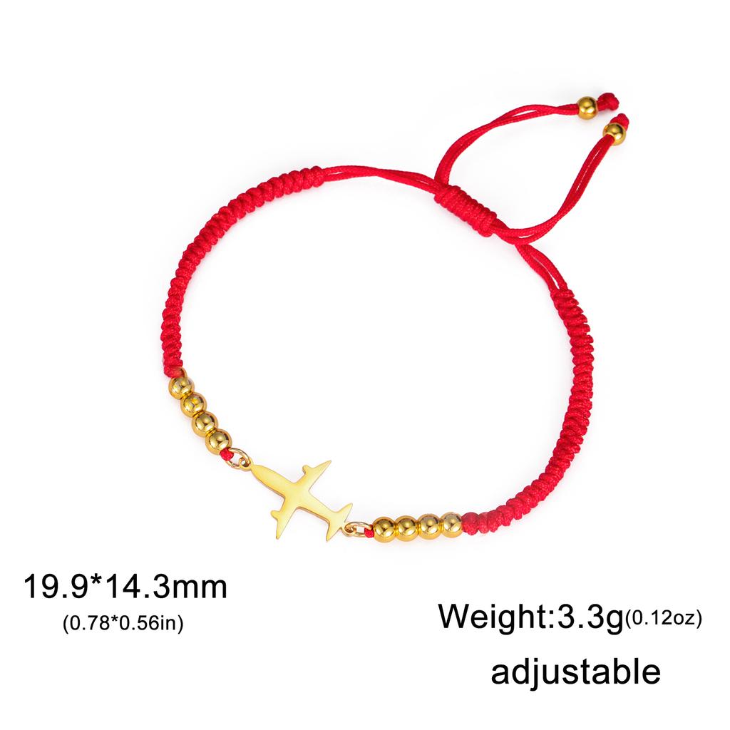Cazador Trendy Plane Charm Bracelets Woman Men Stainless Steel Airplane Pendant Beads Chain Hand Bracelets Jewelry Pilot Gifts